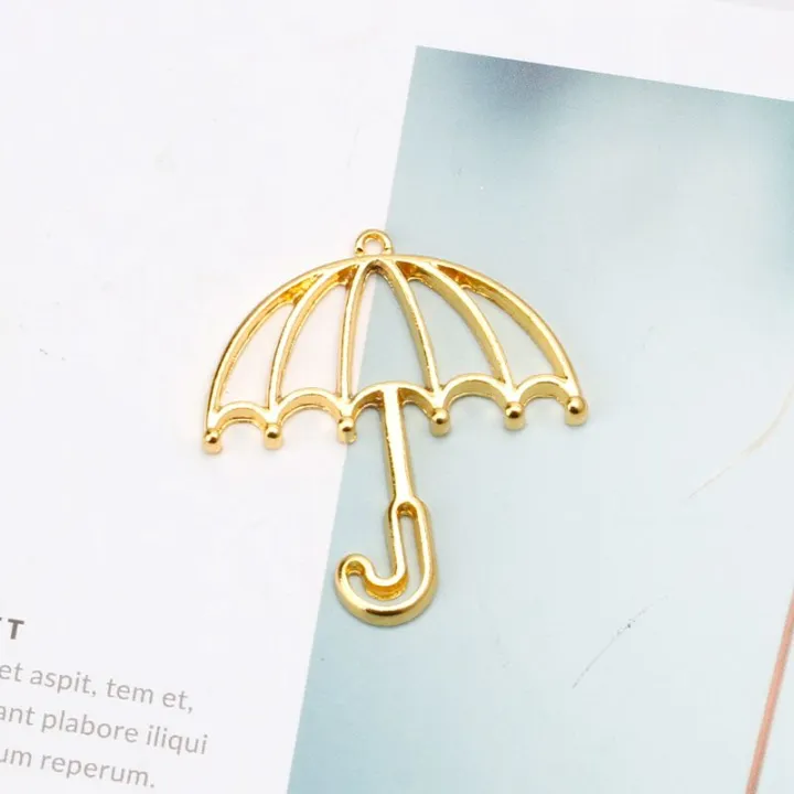 5Pcs%20Gold%20Umbrella%20Resin%20Frame%20Open%20Bezels%20Setting%20Blank%20Pendant%20Jewelry%20Making%20-%20Image%202