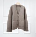 Naizaiga 100 merino wool solid brown black gray white thicken long sleeve Women cardigans female sweater WLHL40. 