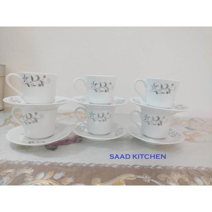 12 pcs Clasic Ceramic Tea Cup Set And Saucers Ceramic Tea And Coffee Set For Gift And Home Decoration.