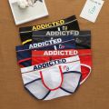 【Get the Perfect Fit】 men's Korean letter pure cotton low waist underwear elastic fashion trend briefs.