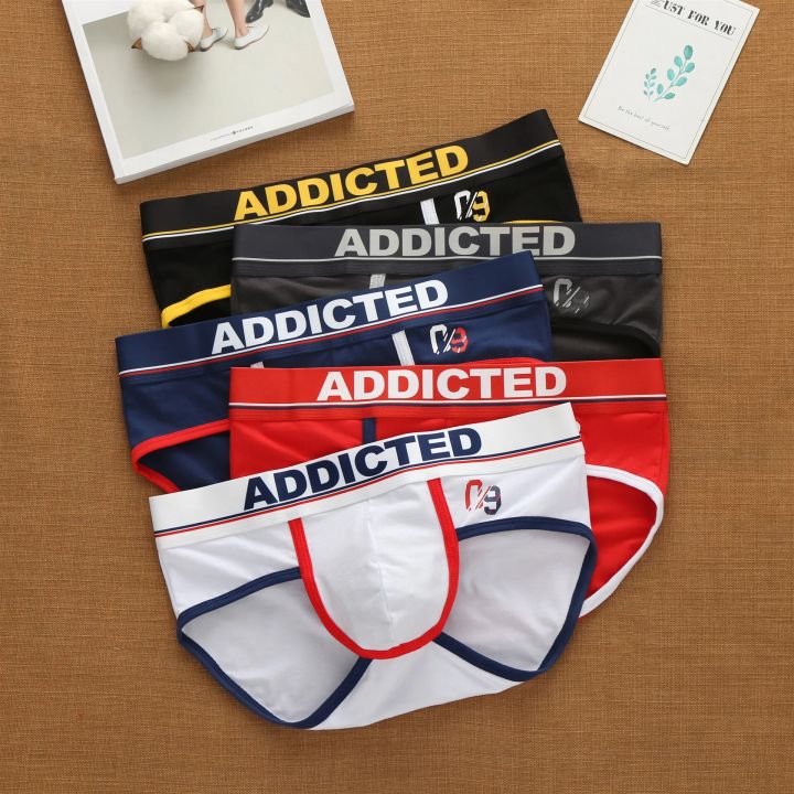 【Get the Perfect Fit】 men's Korean letter pure cotton low waist underwear elastic fashion trend briefs
