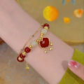 Chinese Style Red Auspicious Cloud Safety Lock Bracelet For Women Girl Bracelet Fashion Jewelry Qoddess. 