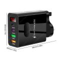4 Ports Quick Charger Head 2 Type-C 45W Multi Plug Wall Charger 2 USB Phone Charging Adapter Digital Display for iPhone Huawei. 