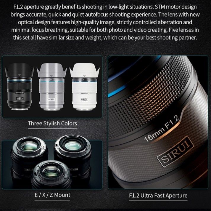 New%20SIRUI%20Lens%2016mm%2075mm%20F1.2%20Series%20APS-C%20Auto%20Focus%20Lens%20For%20for%20Fuji%20X%20Mount%20Sony%20E%20Mount%20for%20Nikon%20Z%20Mount%20Camera%20-%20Image%202
