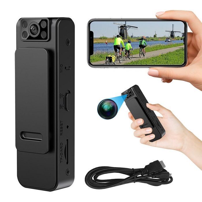 HD 1080P Digital Camera Last Up To 10H Video Security Cam Built -in MIC 130 Degree Wide Angle Noise Reduction Separate Recording