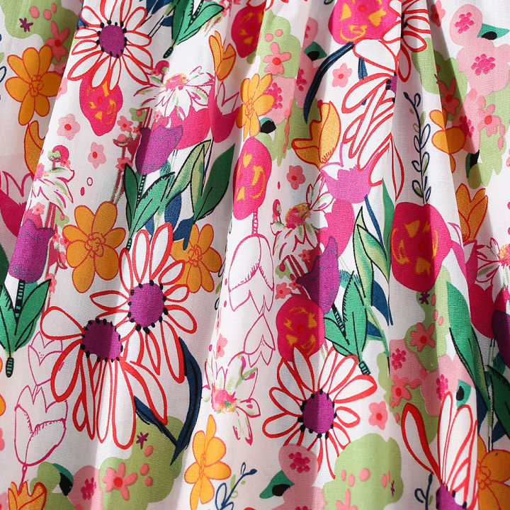 Summer%20new%20Baby%20Girls%20Dress%20Bow%20Puffy%20Sleeve%20Flower%20Hand-painted%20Wind%20Sweet%20Princess%20Dress%20Birthday%20Party%20Dress%20(0-3%20years)%20-%20Image%205