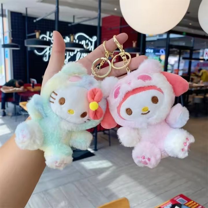 12%20cm%20Sanrio%20colorful%20panda%20pendant%20kuromi%20plush%20key%20toy%20sticky%20hello%20kitty%20cinnamoroll%20melody%20soft%20filling%20my%20doll%20keychain%20-%20Image%203