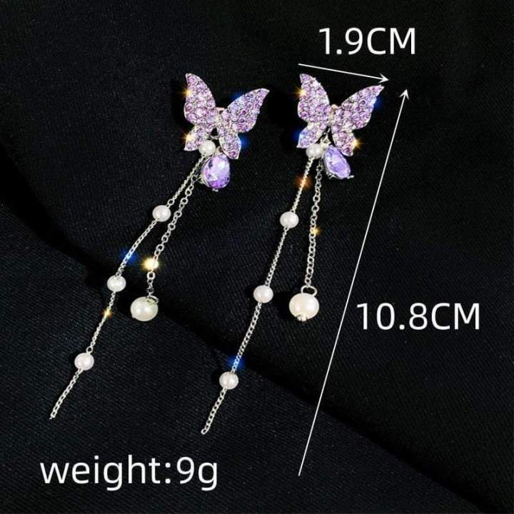 Trendy%20Korean%20Fashionable%20Crystal%20Butterfly%20Dangle%20Earrings%20Tassel%20Elegant%20Female%20Pearl%20Earings%20for%20Women%20Girl%20Party%20&%20Woman%20-%20Image%203