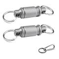 Quick Release Keychain Set Car Key Ring Quick Release with Titanium Carabiner and Keyrings - Advanced Titanium Swivel Clip 360-Degree Rotation. 