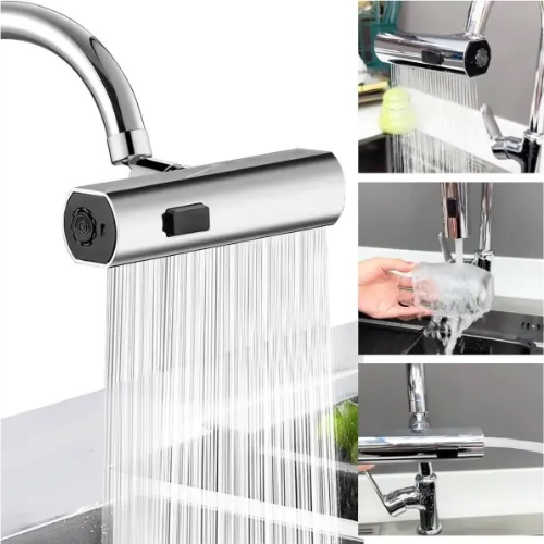 360 ° Rotatable Waterfall Faucet Extension Adapter, Bubbler, Anti Splash Filter, 3Modes, Kitchen Sink Faucet, Bathroom Washbasin - NR Mart-2024