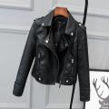 Korean Version of Slim PU Leather Jacket Women's 2023 Spring / Autumn Winter New Motorcycle Leather Short Coat.