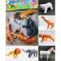 6 Pieces Plastic Mini Jungle Animals Toys Animal Collection For Kids Education Toy - Multicolor.