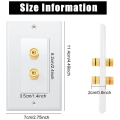 4 Pack Single Gang 1.0 Speaker Wire Wall Plate (Banana Plug Wall Plate) for 1.0 Speaker, White. 