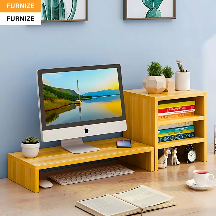 "20-Inch%20Monitor%20&%20Laptop%20Stand%20%20Ergonomic%20Desk%20Organizer%20%20Waterproof%20Melamine%20Board%20Riser%20%20Keyboard%20&%20Mouse%20Storage%20%20Sleek%20Home%20Office%20Accessory%20%20Multifunctional%20Desk%20Shelf%20for%20TV,%20Books,%20&%20Decor,%20Book%20Shelf%20Cabinet%20-%20Image%209