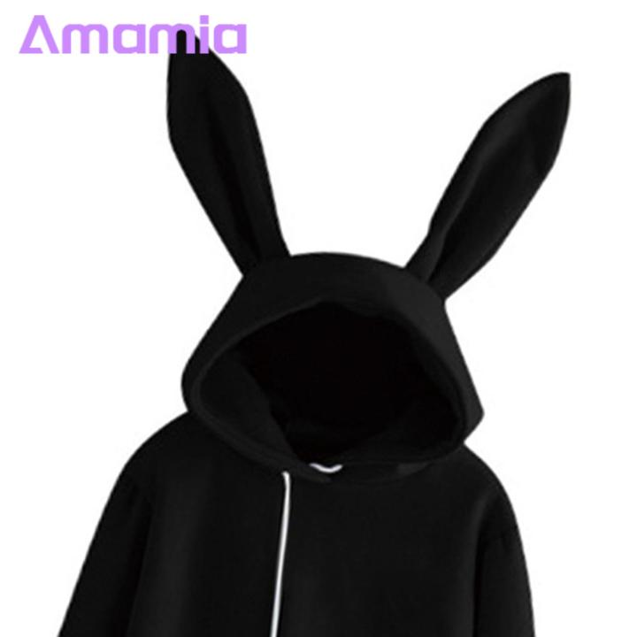 Women%20Solid%20Color%20Hoodie%20Cozy%20Bunny%20Ear%20Hoodie%20for%20Women%20Soft%20Warm%20Fall%20Winter%20Hooded%20Top%20Women%20Hoodie%20-%20Image%204
