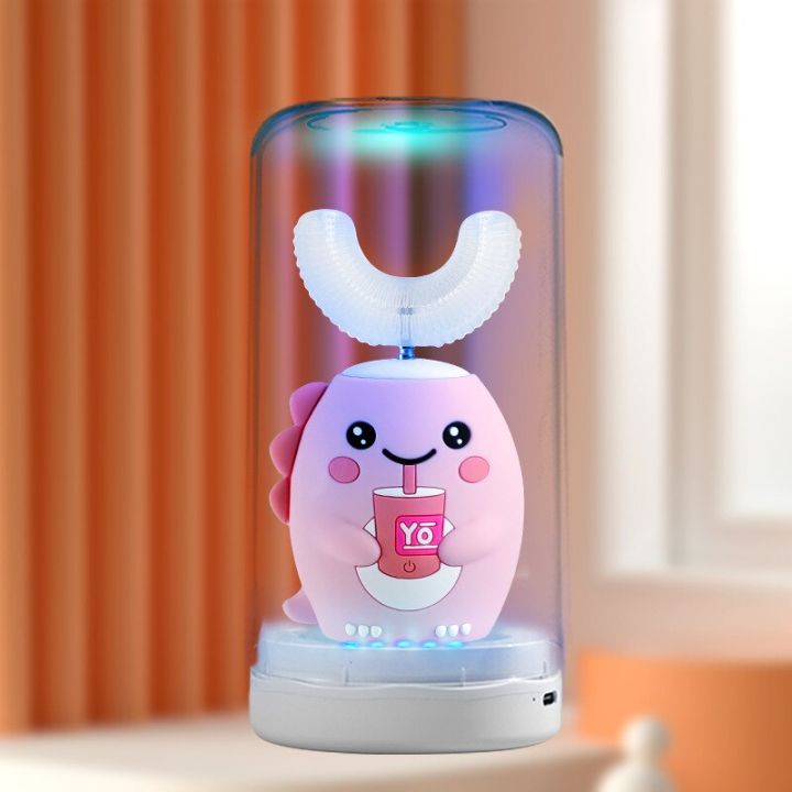 360%C2%B0%20Kids%20Sonic%20Electric%20Toothbrush%20Silicone%20U-Shaped%20Automatic%20Ultrasonic%20Teeth%20Tooth%20Brush%20Cartoon%20Pattern%20Children%20Blue%20Light%20-%20Image%202