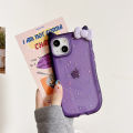 【HOT】 Olige Case For 11 12 13 14 15 Pro New fashionable and popular transparent glitter drip glue three-dimensional cat ears phone case back cover.