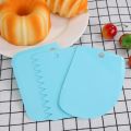 3pcs/set Plastic Dough Knife Baking Pastry Tools Icing Fondant Scraper Decorating Plain Smooth Spatulas Cutters Cake Tool.