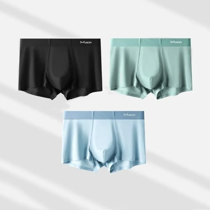 MiiOW%203pcs%20Ice%20Silk%20Men's%20Panties%20AAA%20Conductive%20Antibacterial%20Men%20Underwear%20Summer%20%20Seamless%20Boxer%20Shorts%20L-5XL%20-%20Image%202