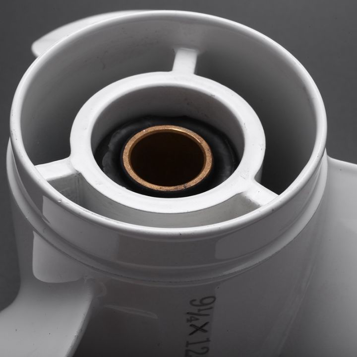 QUANBU%202X%20Ship%20Engine%20Outboard%20Propeller%203-Bladed%20Rotary%20Paddle%20683-45941-00-el%209%201/4%20x%2012%20for%20Yamaha%209.9-15Hp%20Aluminum%20White%20-%20Image%203