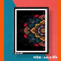 Pattern Art printed poster with frame and glass for wall decor. 