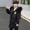 4-14 Years Winter Keep Warm Boys Jacket Heavy Thick Detachable Hat Fur Collar Hooded Outerwear For Kids Children Windbreaker. 