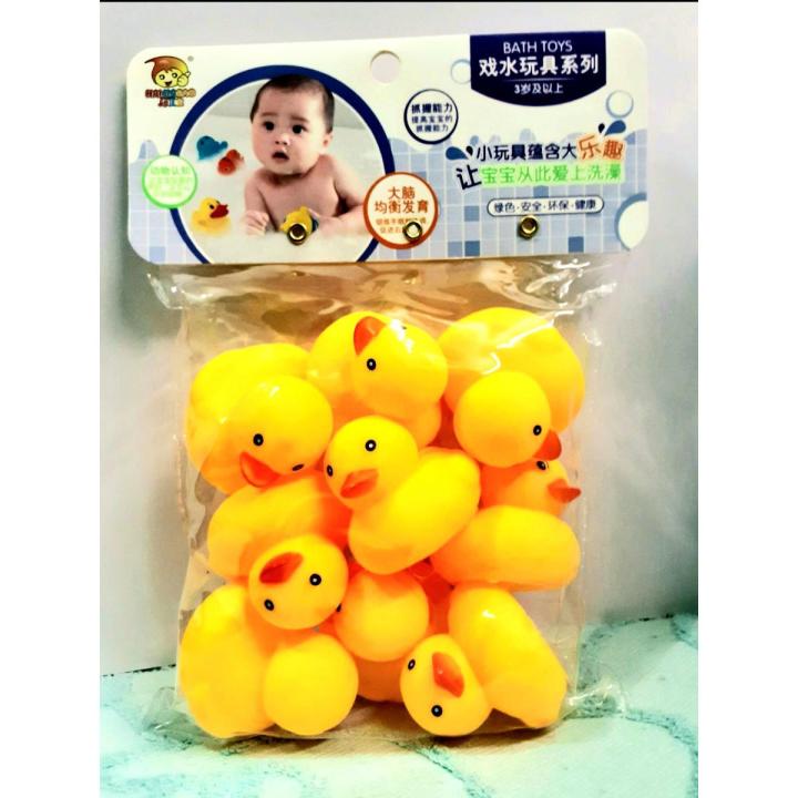 Baby Bath Water Duck Toy Sounds Tiny Mini Yellow Rubber Ducks