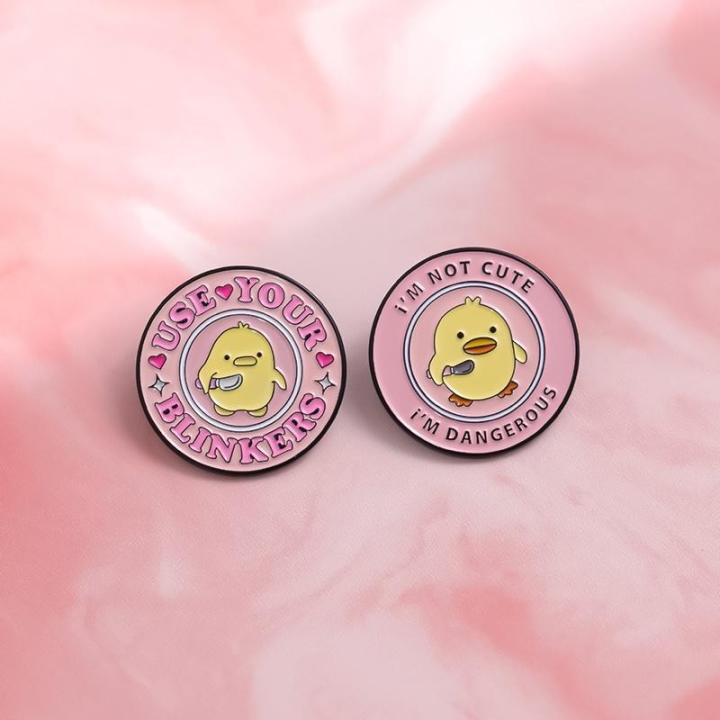 I'm%20Not%20Cute%20I'm%20Dangerous%20Cartoon%20Yellow%20Duck%20Brooch%20Clothing%20Bag%20Accessories%20Gift%20-%20Image%207