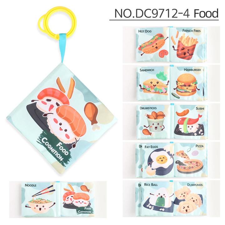 GC Baby Cloth Book Washable Animal Food Animal Cognition Books With Bb Sound Early Educational Toys For Boys Girls