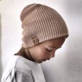 Winter Knitted Baby Hats Leather Label Children Caps Mother Kids Beanie Bonnet.