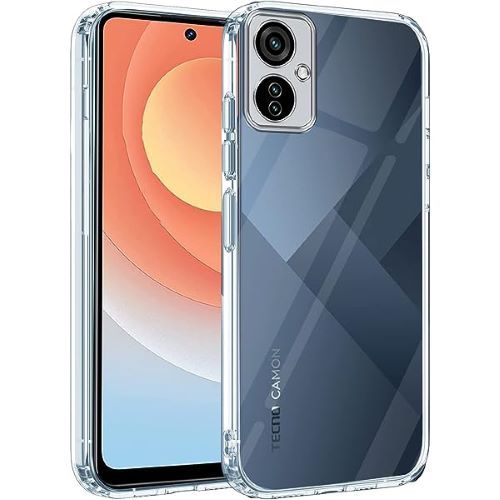 TPU-hoes voor Tecno Camon 20 Pro HD gehard glas, siliconen bumper beschermende achterkant van de behuizing - 9 hardheid anti-kras schermbeschermer voor Tecno Camon 20 Pro (6,8 inch) - KE18