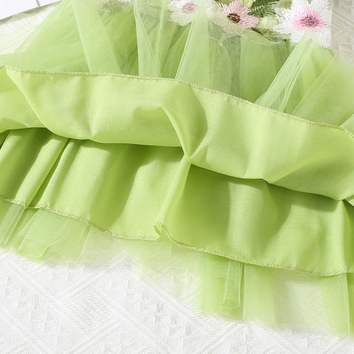 Summer%20New%20Baby%20Girls%20Dress%20Flower%20Embroidery%20Lace%20A-Line%20Skirt%20Solid%20Color%20Small%20Flying%20Sleeve%20Mesh%20Shag%20Dress%20Sweet%20Princess%20Dress%20-%20Image%207