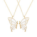 2PCS Best Friend Butterfly Necklaces BFF Friendship Necklace for 2 Girls Lover Couple Necklace Long Distance Birthday Gifts. 