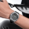 MEGIR 4220 Luxury Men’s Stainless Steel Sports Watch | Chronograph, Leather Strap, Waterproof. 