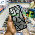 Vivo Y04 Geometric Diamond Shape Phone Case With Chrome Electroplated Plating Cover Zone For Vivo Y 04 Back Cover.