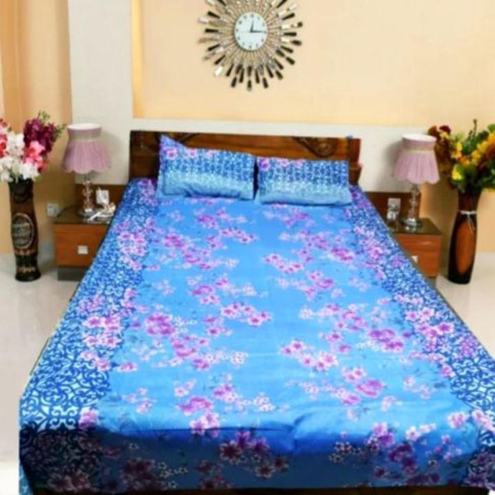 Digital HomeTex Cotton Fabric 5 Feet By 6 Feet Multicolor King Size Bedsheet With Two.