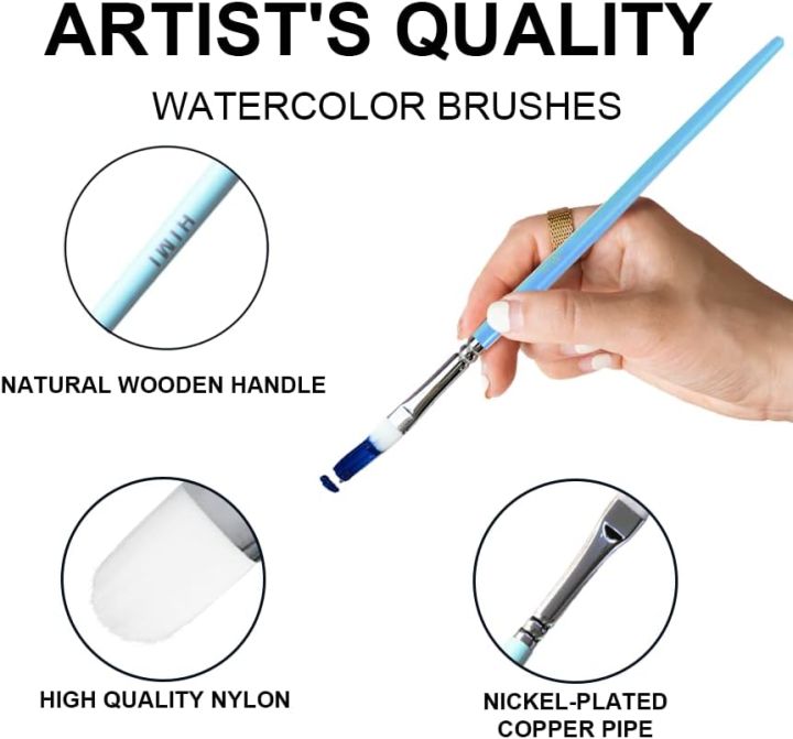 Miya%20Himi%20Artist%20Paint%20Brushes%20Set%20of%205%20for%20Acrylic%20Oil%20Watercolor%20Gouache%20Face%20and%20Body%20Painting%20with%20Hog%20Hair%20-%20Image%202
