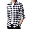 Black & White Small Check Shirt For Men - Shirt.