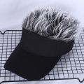 1pc One Size,Men Women Casual Concise Sunshade Adjustable Sun Visor Baseball Cap With Spiked Hairs Wig Baseball Hat With Spiked Wigs. 