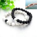 Gun Black Stone Dumbbell Bracelet Men. 