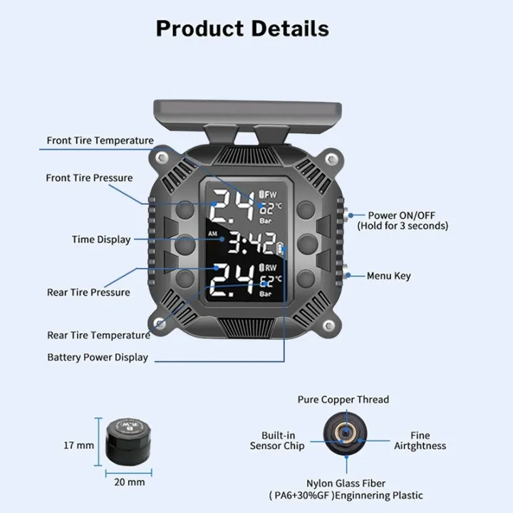 TOHAYIE%20Motorcycle%20TPMS%20Tire%20Pressure%20Monitoring%20System%20Solar%20External%20Sensors%20Waterproof%20Dustproof%20TPMS%20for%20Moto%20-%20Image%206
