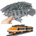 【happy one】10-100Pcs/Set DIY City Trains Track with lego Trains Flexible Tracks Curved Track Model For Kids. 