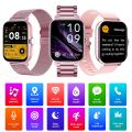 Pink Color Smart Watch Women Ladies Smartwatch Silicone Stainless Steel SmartClock For Android IOS Female Fitness Tracker. 