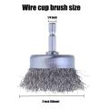 4 Pcs Wire Cup Brush Set, Wire Brush for Drill 1/4 Inch Arbor 0.010 Inch Coarse Carbon Steel-2 Inch Wire Drill Brush. 