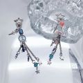 Blue Pink Jellyfish Keychain Jellyfish Phone Charm Star Phone Strap Y2K Beaded Long Tassel Keychain.