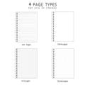 RHS Online A6/A5/B5 80 Sheets 4 Page Types Spiral Book Coil Notebook Journal Diary Sketchbook For School Office Stationery. 