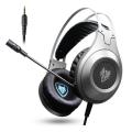 N2 PS4 PC Headset Gaming Earphones Gamer Headphones with Microphone Headset Mic for Computer Laptop Playstation 4 New Xbox 1 Game (Black Silver).