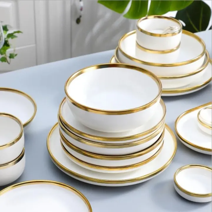 %E3%80%90Cathery%20Baby%20Store%E3%80%91Gilt%20Rim%20White%20Porcelain%20Dinner%20Plate%20Set%20Kitchen%20Plate%20Tableware%20Dishes%20Noodles%20Bowl%20Mug%20Cutlery%20Set%201p%20-%20Image%204