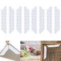 Stiup 8pcs 130*25*2mm Reusable Rug Gripper Anti-Slip Tape Carpet Mat Grip Wooden Floor Rug Underlay Protection For Ceramic,Hardwood,Floors,Tile,Mats,.