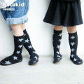 Spring Indoor Soft Sole Walking Non slip for Girls, Outdoor Casual Children's Shoes, Mid length Socks. 